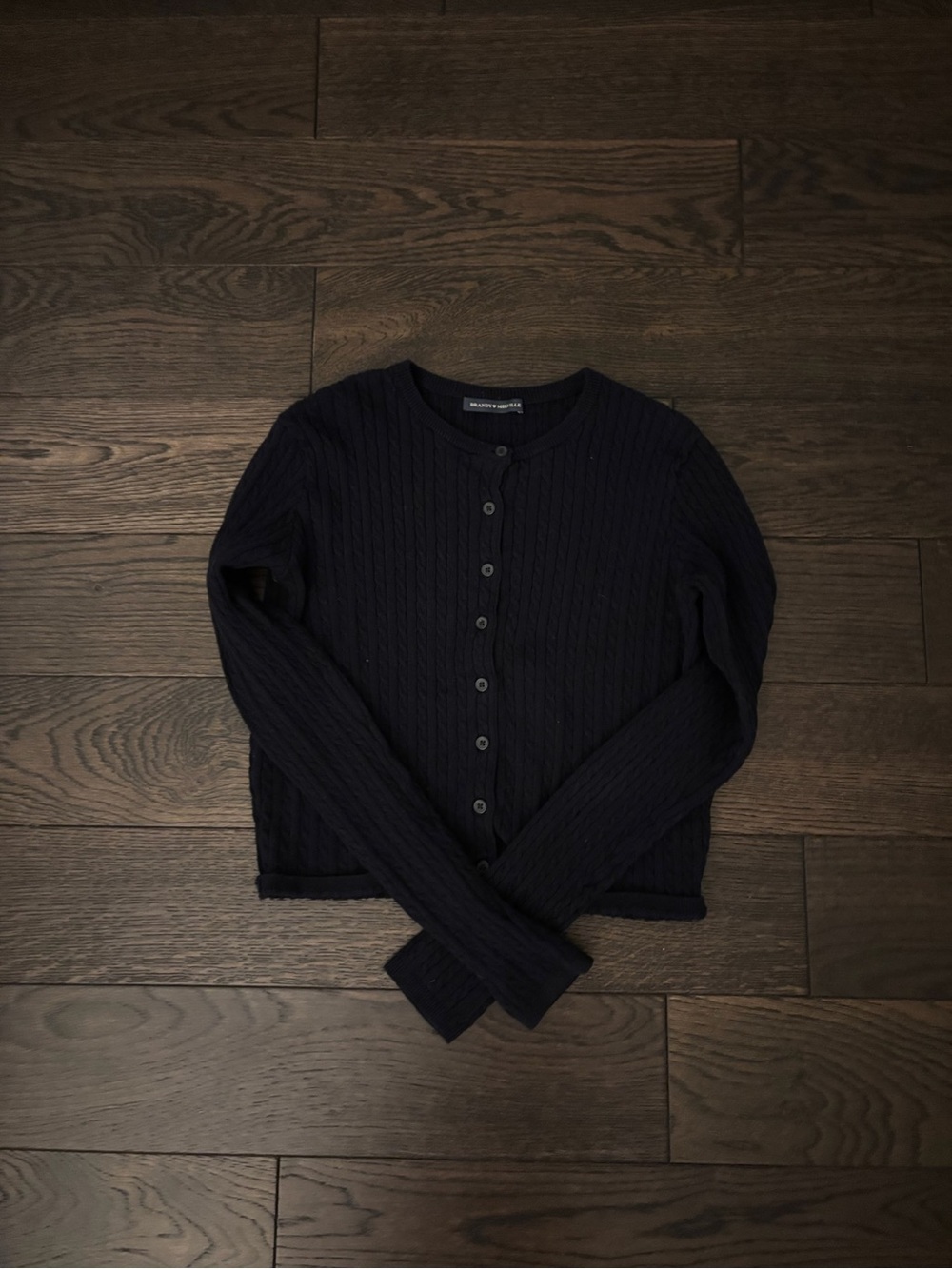 Brandy Melville Navy Cable-Knit Button Cardigan